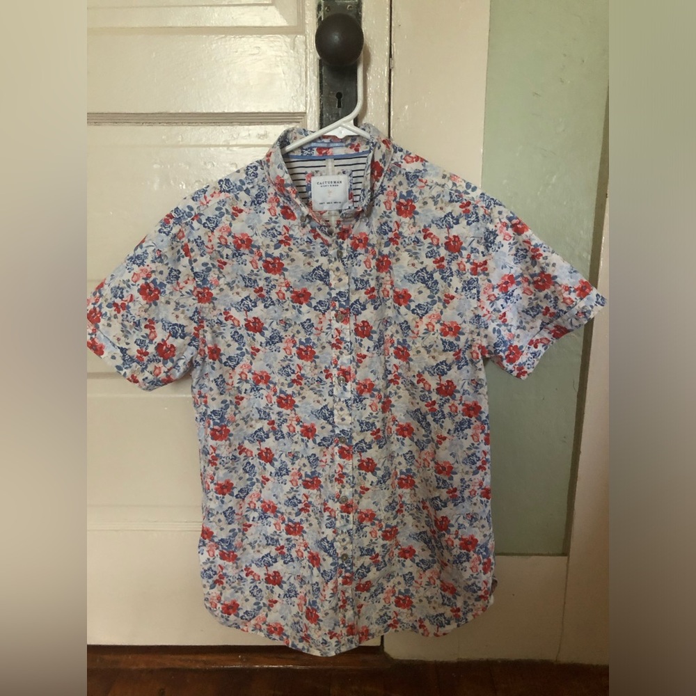Cactus man button down men’s shirt